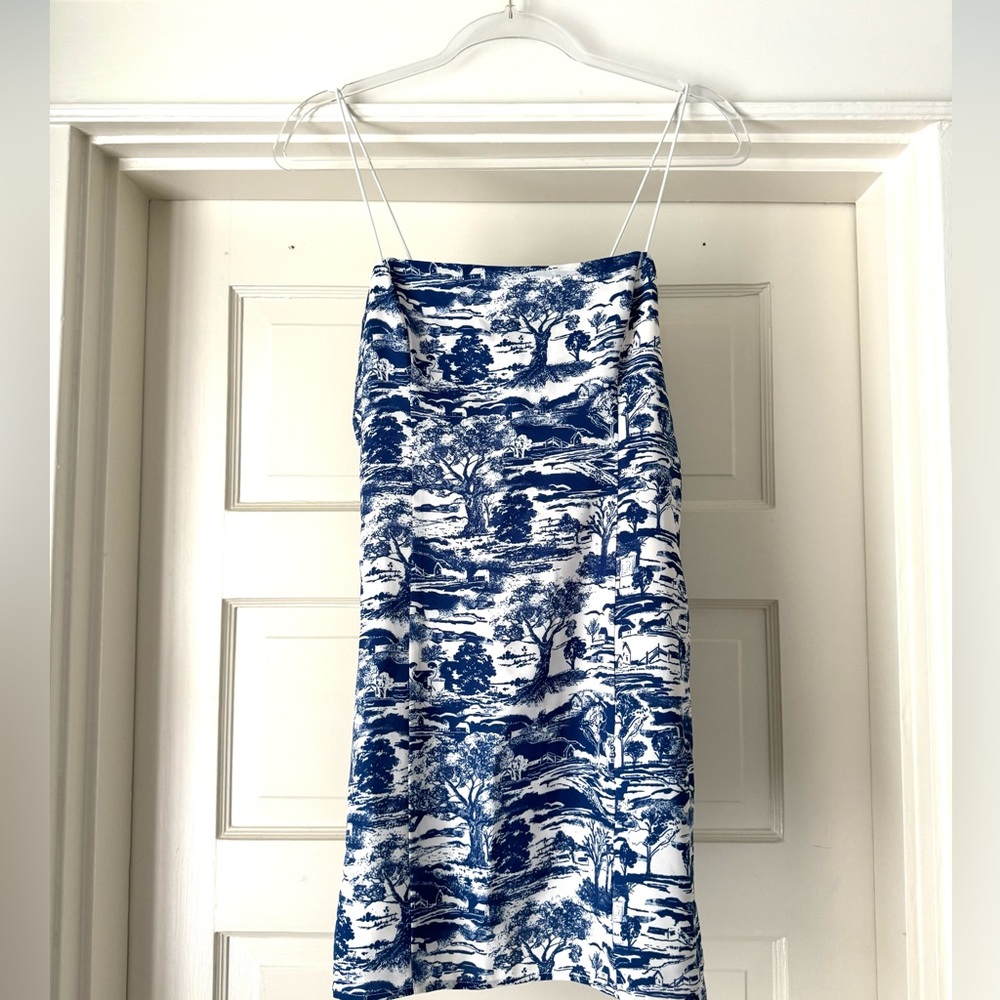 Blue and white dress